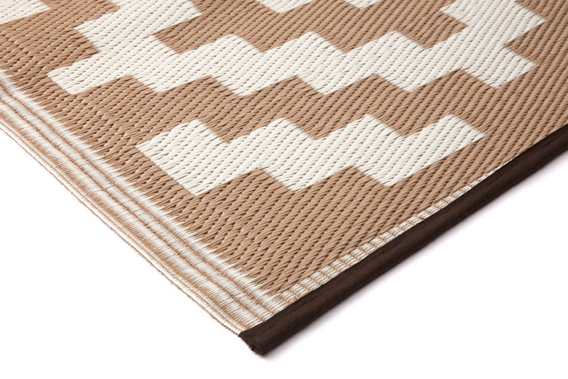 Aztec Beige & White Foldable Outdoor Rug