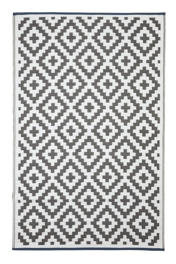 Aztec Grey & White Reversible Outdoor Rug