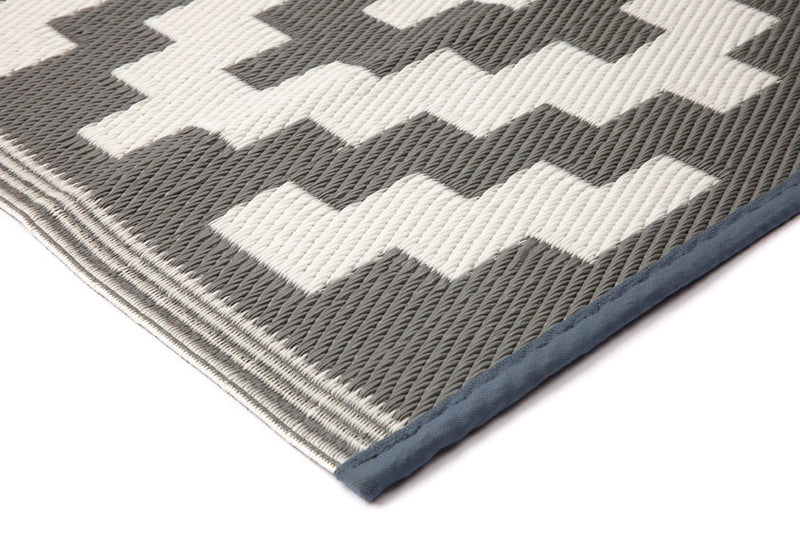 Aztec Grey & White Reversible Outdoor Rug