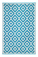 Aztec Teal & White Ougdoor Rug