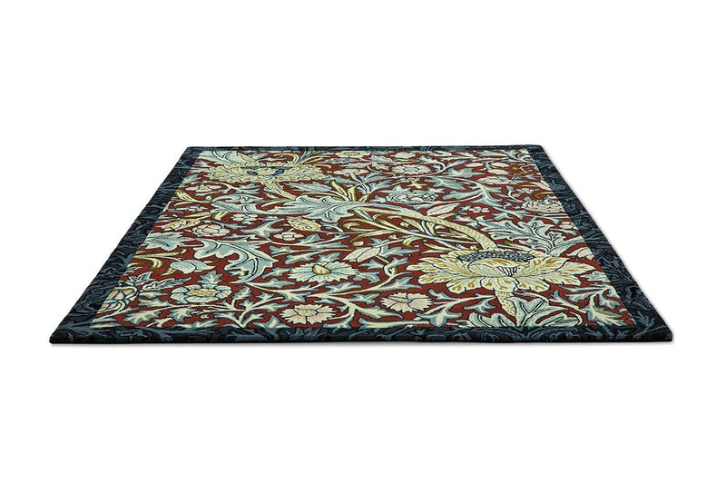 Morris & Co Trent Madder Red/Webb's Blue 127510 Rug