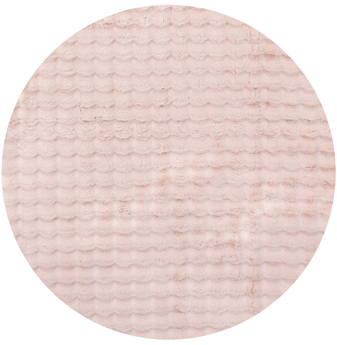 Bubble Blush Round Machine Washable Rug
