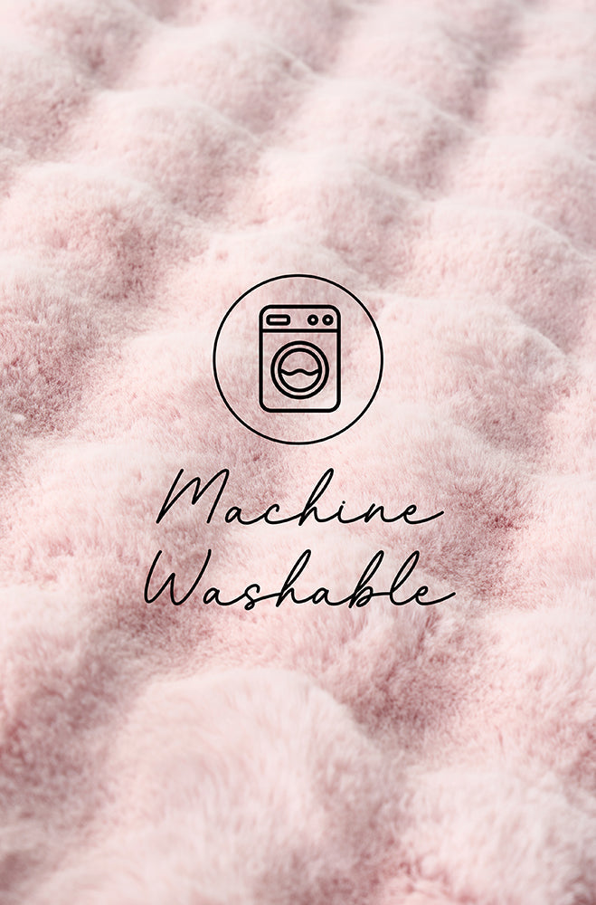 Bubble Blush Round Machine Washable Rug
