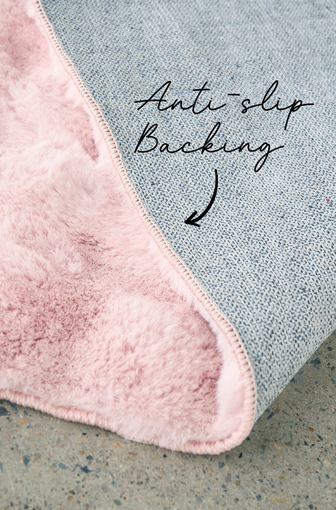 Bubble Blush Round Machine Washable Rug