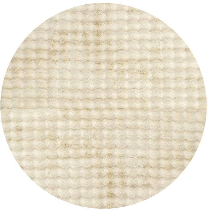Bubble Natural Round Machine Washable Rug