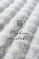 Bubble Silver Round Machine Washable Rug
