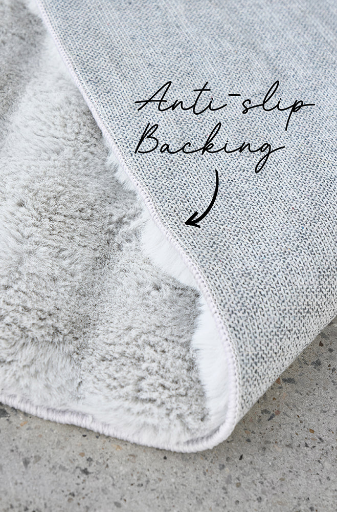 Bubble Silver Machine Washable Rug
