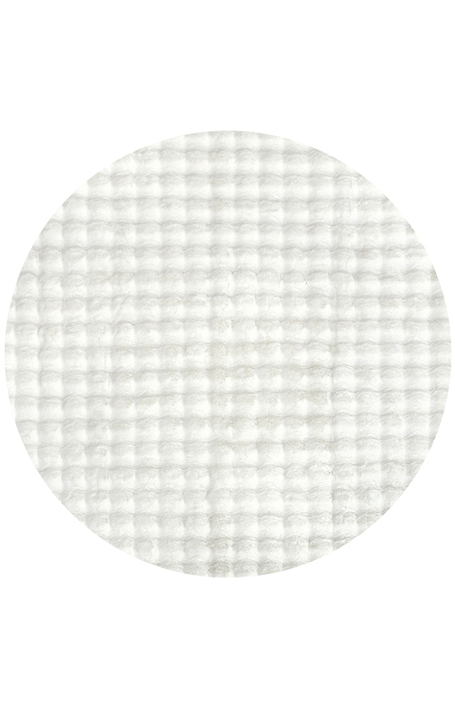 Bubble White Machine Washable Rug