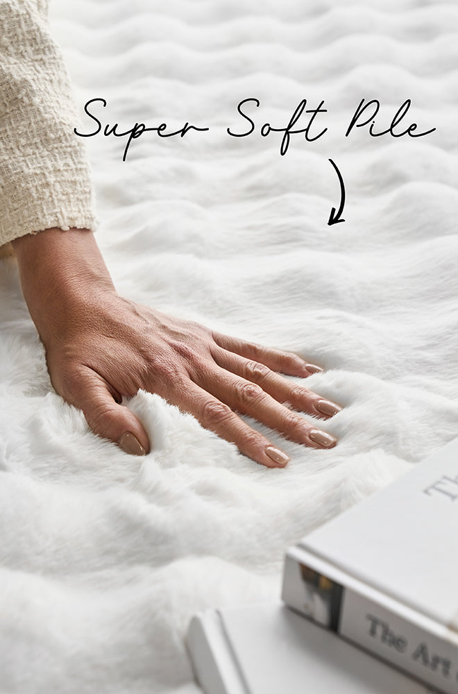 Bubble White Round Machine Washable Rug