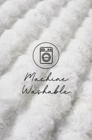 Bubble White Round Machine Washable Rug