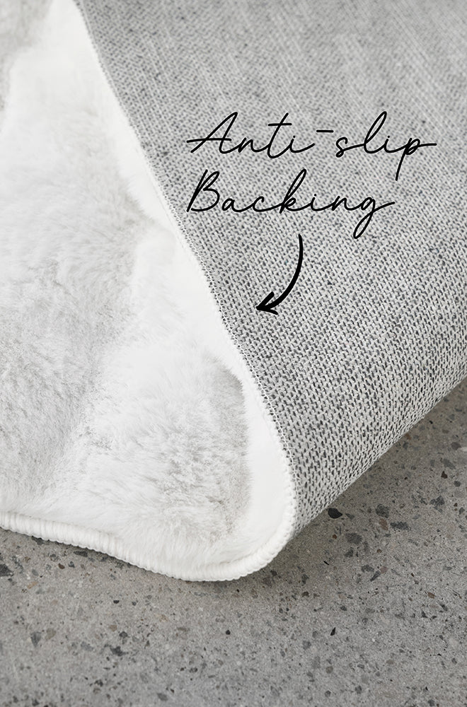 Bubble White Round Machine Washable Rug