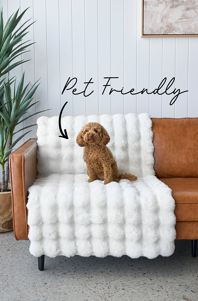 Bubble White Machine Washable Rug