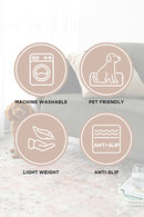 Bubble White Machine Washable Rug