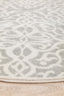 Chrome Lydia Silver Round Rug