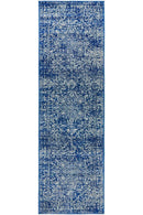 Evoke Contrast Navy Transitional Runner Rug