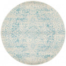Evoke Glacier White Blue Transitional Round Rug