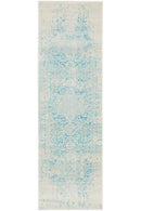 Evoke Glacier White Blue Transitional Runner Rug