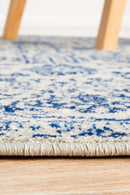 Evoke Frost Blue Transitional Round Rug