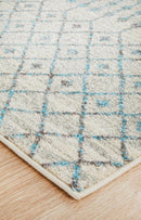 Evoke Slate White Transitional Runner Rug