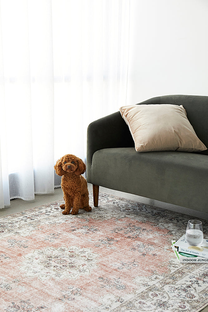 Coco Tan Rug Kindred Coco Peach Washable Rug