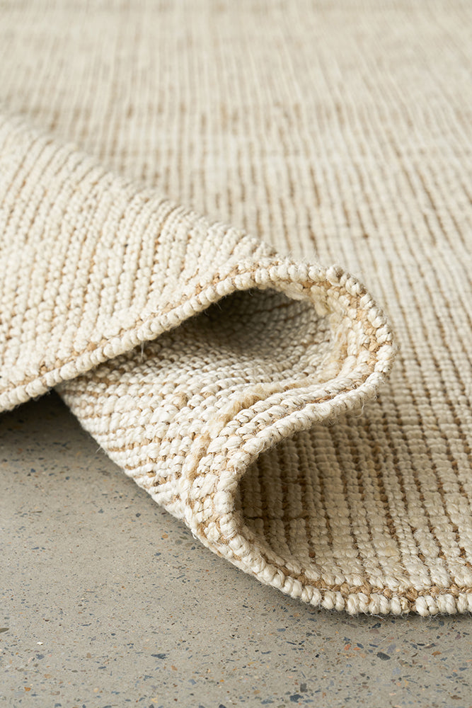 Madras Marlo White Jute Runner Rug