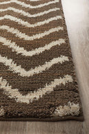 Moroccan Style Chevron Design Brown Beige Rug