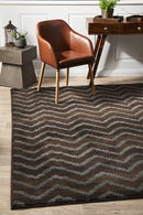 Moroccan Style Chevron Design Brown Grey Rug