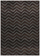 Moroccan Style Chevron Design Brown Grey Rug