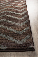 Moroccan Style Chevron Design Brown Grey Rug