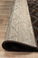 Moroccan Style Chevron Design Brown Grey Rug