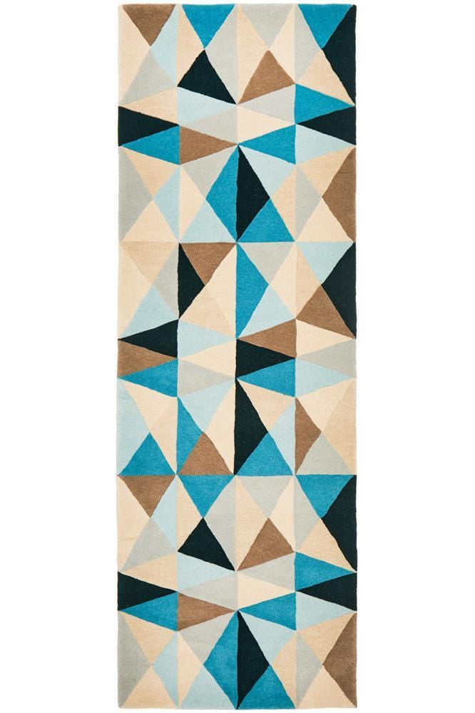 Matrix Pure Wool 901 Turquoise Runner Rug
