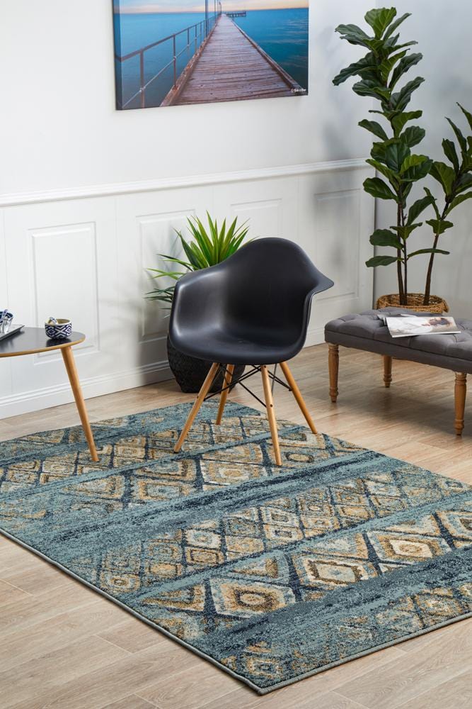 Oxford Mayfair Contrast Blue Rug