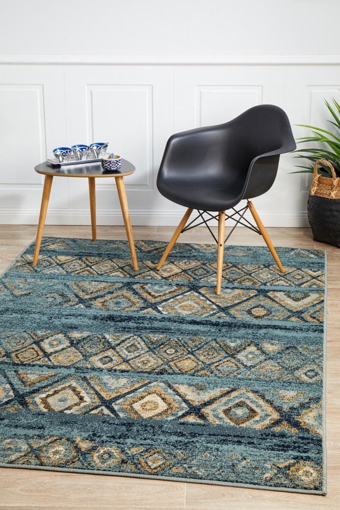 Oxford Mayfair Contrast Blue Rug