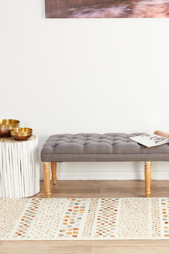 Oxford Mayfair Squares Bone Runner Rug