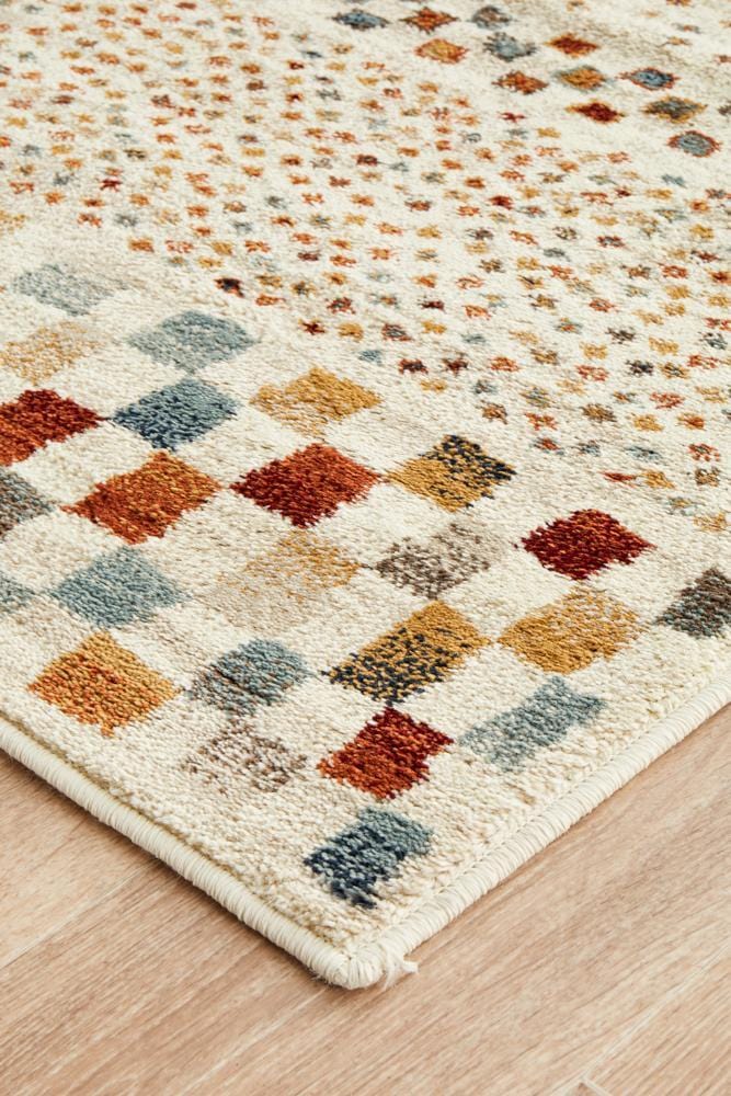 Oxford Mayfair Squares Bone Runner Rug