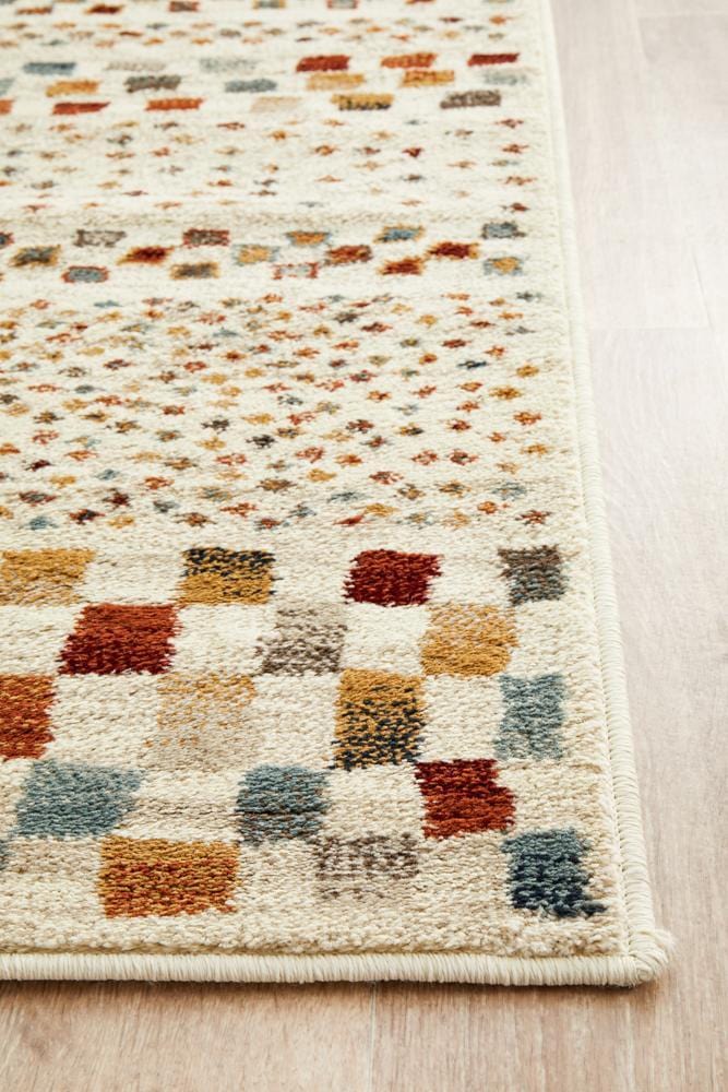 Oxford Mayfair Squares Bone Runner Rug