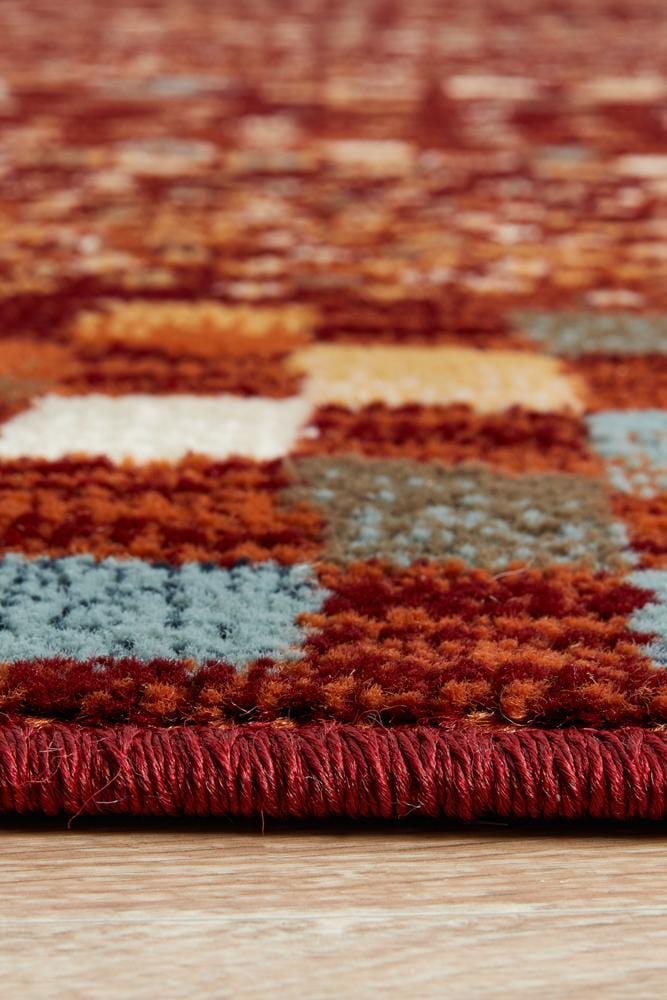 Oxford Mayfair Squares Rust Rug