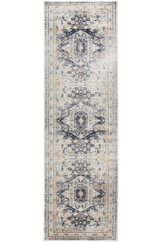 Providence Brushed Traditional Blue Rug