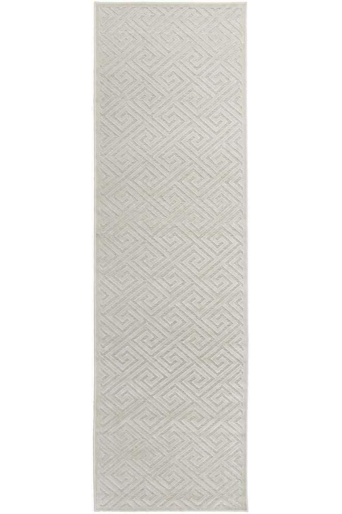 York Alice Natural White Runner Rug