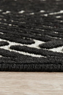 York Cindy Black & Gold Runner Rug