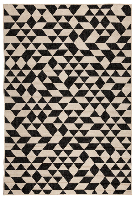 Yuma Black & Cream Outdoor Rug