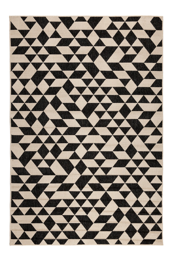 Yuma Black & Cream Outdoor Rug