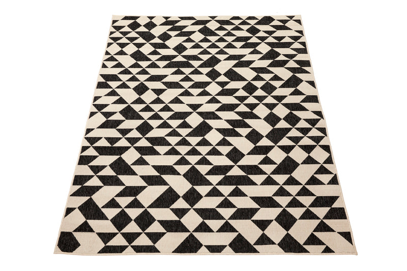 Yuma Black & Cream Outdoor Rug