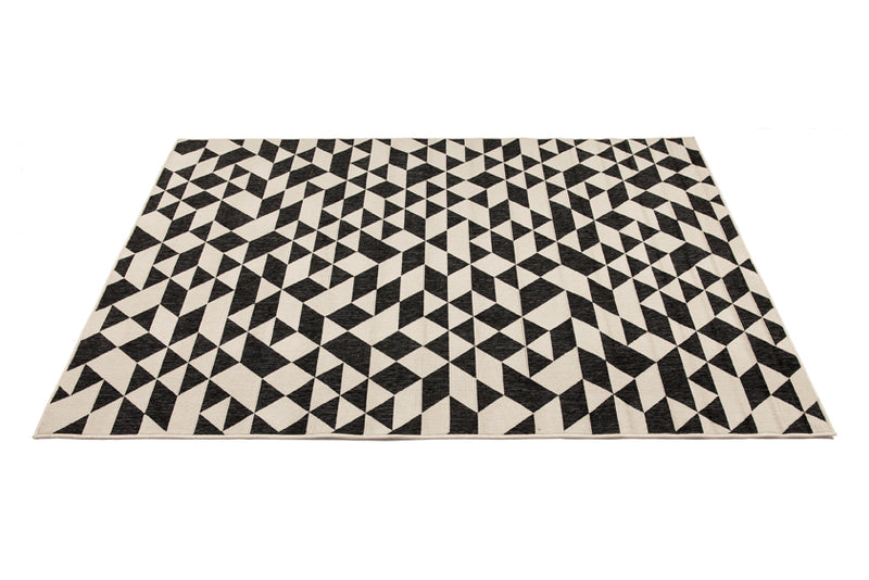 Yuma Black & Cream Outdoor Rug