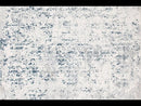 Kendra Farah Distressed Contemporary Rug White Blue Grey