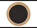 Round Jute Natural Rug Black