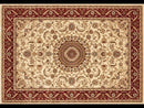 Sydney Medallion Rug Ivory with Red Border