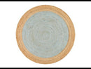 Round Jute Natural Rug Blue