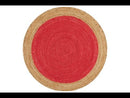 Round Jute Natural Rug Cherry