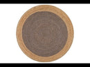 Round Jute Natural Rug Charcoal